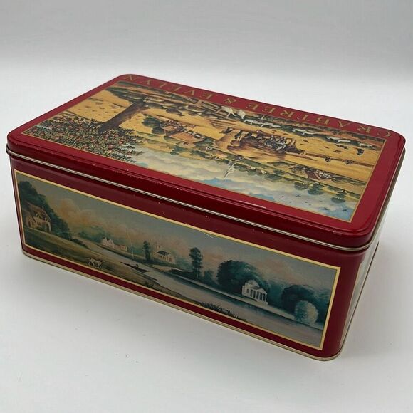 1996 Crabtree & Evelyn London Collectible Metal Tin Box Vintage Vtg Storage Red - Picture 3 of 16